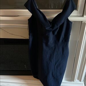 Elegant Navy Blue Ribbed Dress by Fashion Nova